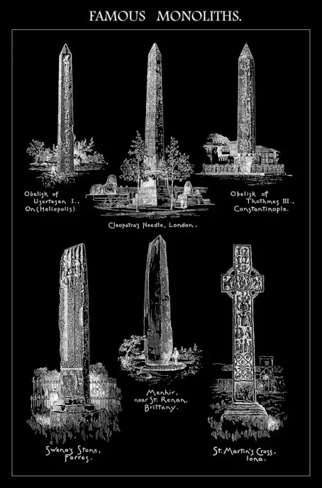 Framed Print : Old engraved illustration of Famous Monoliths Framed Print : Old engraved illustration of Famous Monoliths