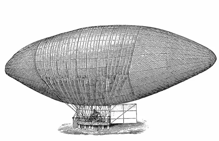 Framed Print : Old engraved illustration of Historic flying machine, Blimp - Air ship Deutschland, constructed by Friedrich Hermann Wolfert Framed Print : Old engraved illustration of Historic flying machine, Blimp - Air ship Deutschland, constructed by Friedrich Hermann Wolfert
