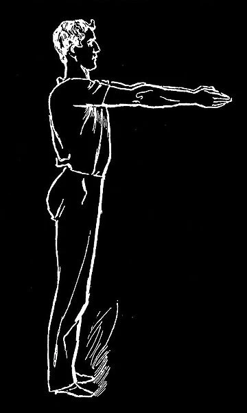 Old engraved illustration of Hygienic Gymnastics, healthy lifestyle - leg, body and arm exercises