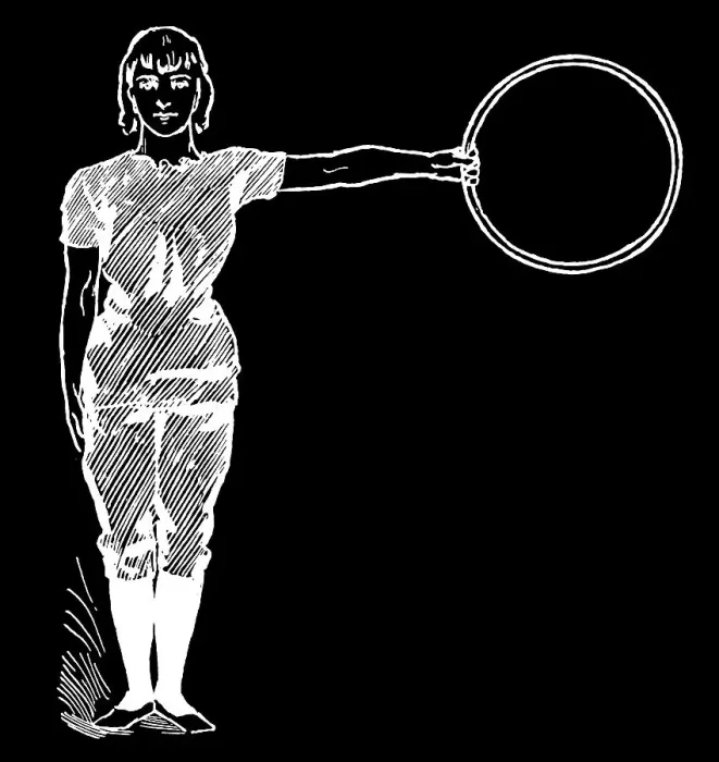Framed Print : Old engraved illustration of Hygienic Gymnastics, healthy lifestyle - hoop exercises