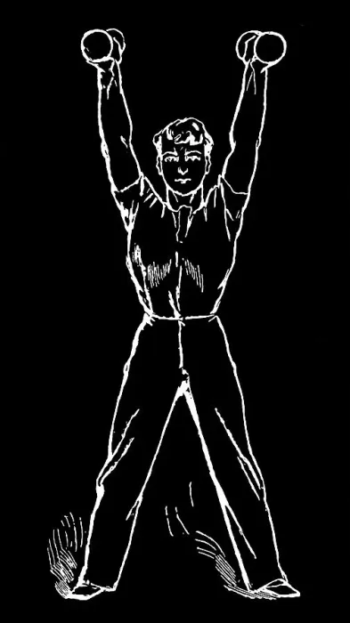 Framed Print : Old engraved illustration of Hygienic Gymnastics, healthy lifestyle - dumbbell exercises