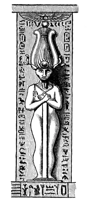 Framed Print : Old engraved illustration of Pillar with carving of Osiris at Medinet Habu Framed Print : Old engraved illustration of Pillar with carving of Osiris at Medinet Habu