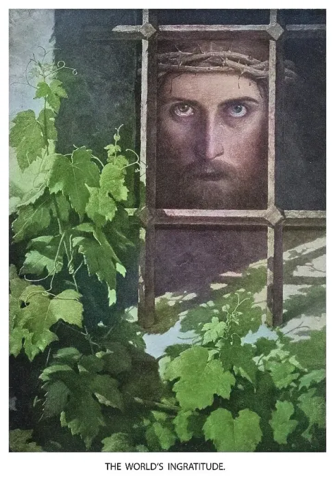 Framed Print : Old engraved illustration of the the world's ingratitude, Jesus Christ in prison Framed Print : Old engraved illustration of the the world's ingratitude, Jesus Christ in prison