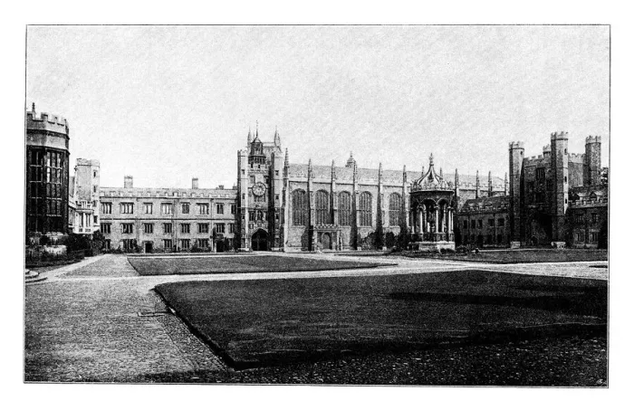 Framed Print : Old engraved illustration of Trinity College Cambridge, England Framed Print : Old engraved illustration of Trinity College Cambridge, England