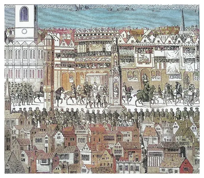 Framed Print : Old engraved illustration of view of the coronation procession of King Edward VI King of England and Ireland (1547) Framed Print : Old engraved illustration of view of the coronation procession of King Edward VI King of England and Ireland (1547)