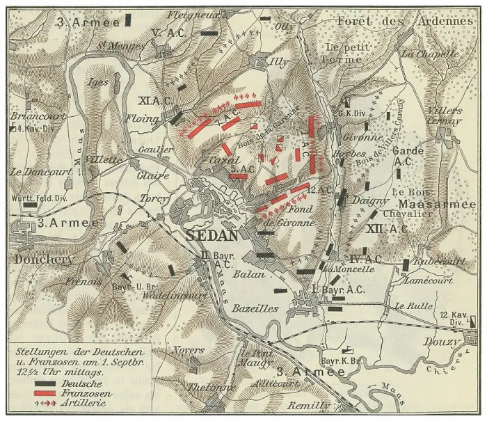 Framed Print : Old engraved map of Battle of Sedan, fought during the Franco-Prussian War from 1 to 2 September 1870 Framed Print : Old engraved map of Battle of Sedan, fought during the Franco-Prussian War from 1 to 2 September 1870