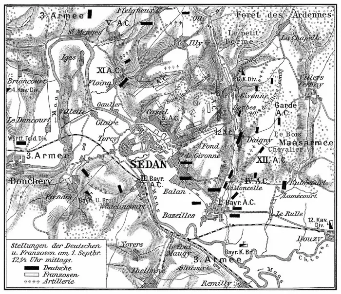 Framed Print : Old engraved map of Battle of Sedan, fought during the Franco-Prussian War from 1 to 2 September 1870 Framed Print : Old engraved map of Battle of Sedan, fought during the Franco-Prussian War from 1 to 2 September 1870