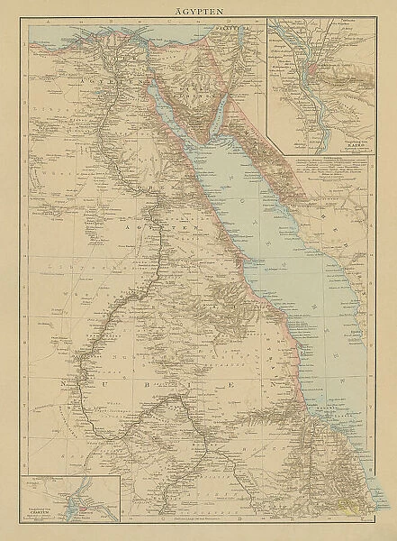 Old engraved map of Egypt