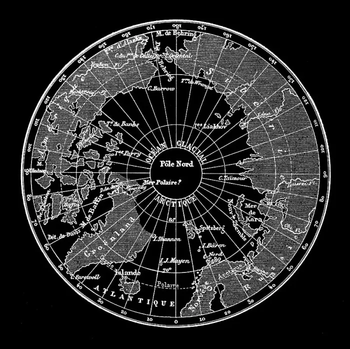 Framed Print : Old engraved map of North Polar Regions Framed Print : Old engraved map of North Polar Regions