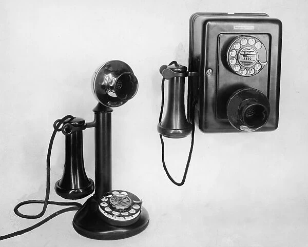 Two Old-Fashioned Telephones