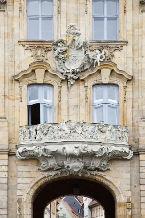Framed Print : An Old House With An Ornate Balcony Framed Print : An Old House With An Ornate Balcony