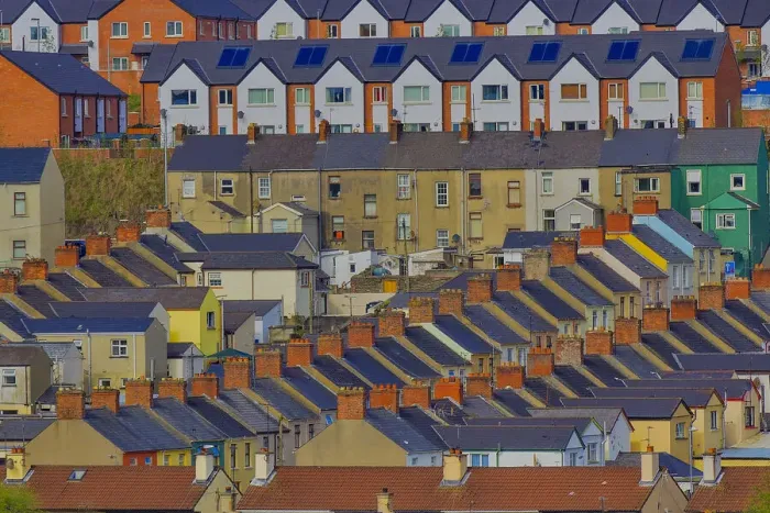Framed Print : Old houses, Derry, Northern Ireland, United Kingdom