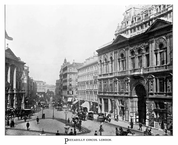 Framed Print : Old illustration of Piccadilly Circus, London, England Framed Print : Old illustration of Piccadilly Circus, London, England