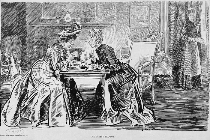 Framed Print : Two Old Ladies Gossiping Framed Print : Two Old Ladies Gossiping
