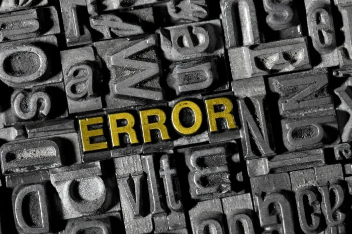 Framed Print : Old lead letters forming the word ERROR Framed Print : Old lead letters forming the word ERROR