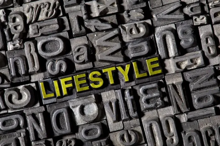 Framed Print : Old lead letters spelling the word LIFESTYLE Framed Print : Old lead letters spelling the word LIFESTYLE