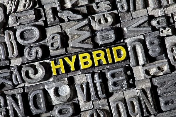 Old letters forming the word Hybrid