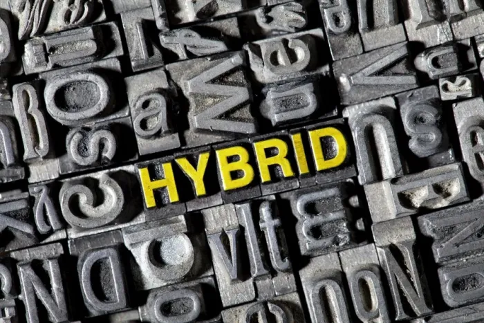 Framed Print : Old letters forming the word Hybrid Framed Print : Old letters forming the word Hybrid