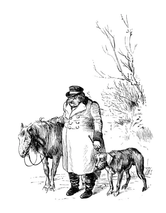 Framed Print : Old man, horse and dog Framed Print : Old man, horse and dog