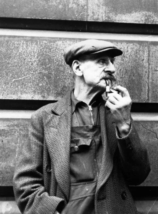 Framed Print : Old Man Smoking