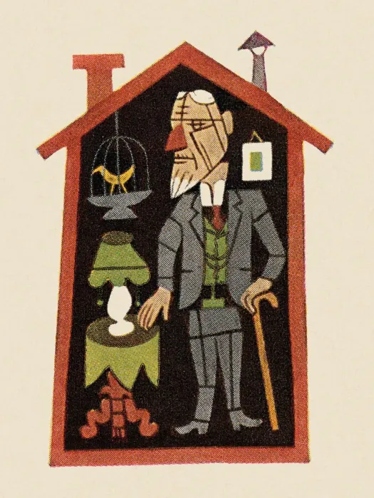 Framed Print : Old Man in Tiny House Framed Print : Old Man in Tiny House
