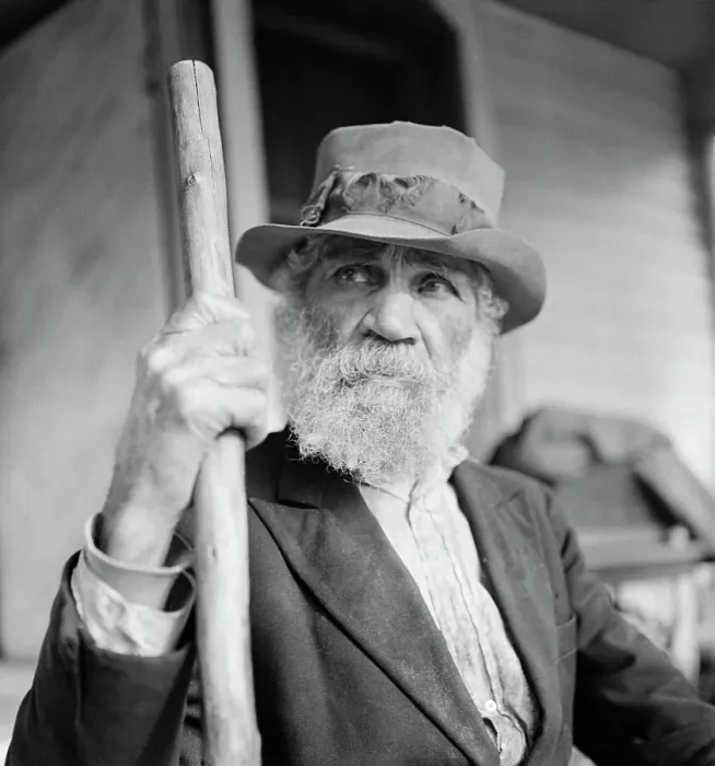 Framed Print : Old Man with His Walking Stick Framed Print : Old Man with His Walking Stick