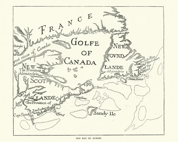 Framed Print : Old Map of Acadie, Canada Framed Print : Old Map of Acadie, Canada