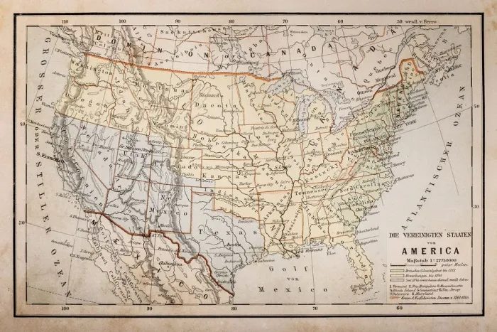 Framed Print : Old map of America Framed Print : Old map of America