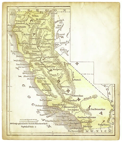 Old map of California 1856
