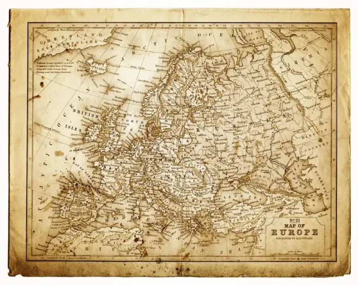 Framed Print : old map of central europe Framed Print : old map of central europe