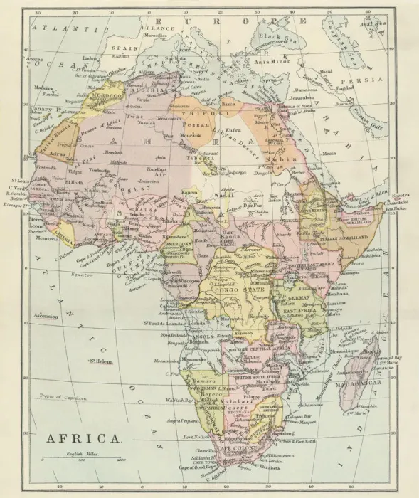 Framed Print : Old map of the continent of Africa Framed Print : Old map of the continent of Africa