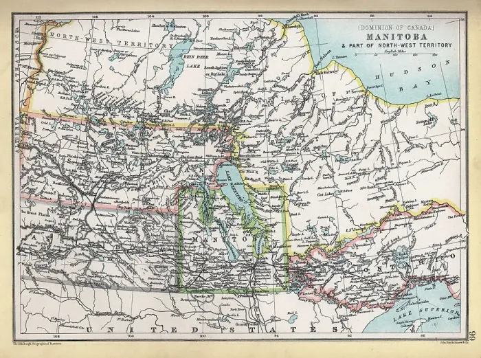 Framed Print : Old Map of Manitoba and part of the North West Territory, Canada, 1890s, 19th Century Framed Print : Old Map of Manitoba and part of the North West Territory, Canada, 1890s, 19th Century