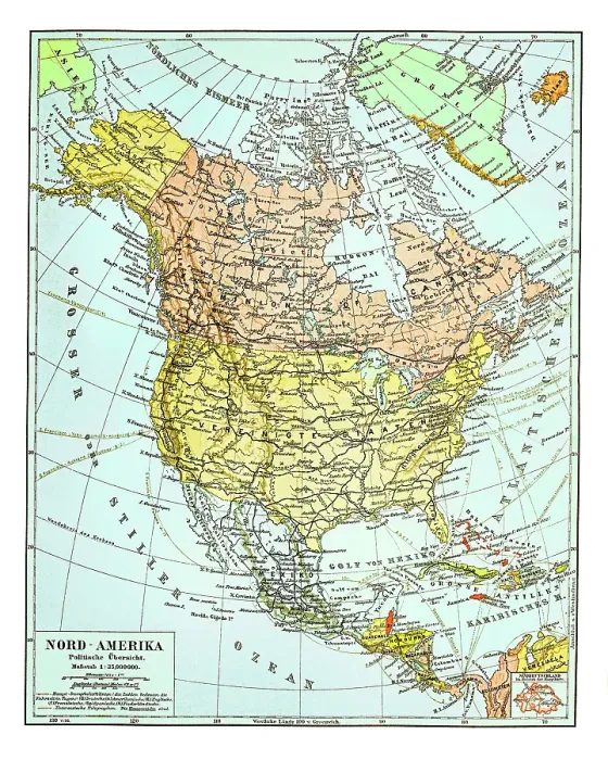 Framed Print : Old map of NORTH AMERICA Framed Print : Old map of NORTH AMERICA