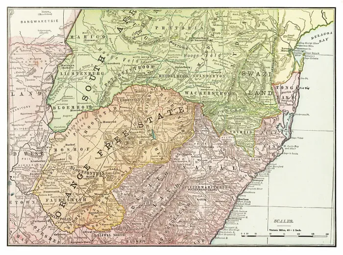 Framed Print : Old map Orange Free State, Africa 1899 Framed Print : Old map Orange Free State, Africa 1899