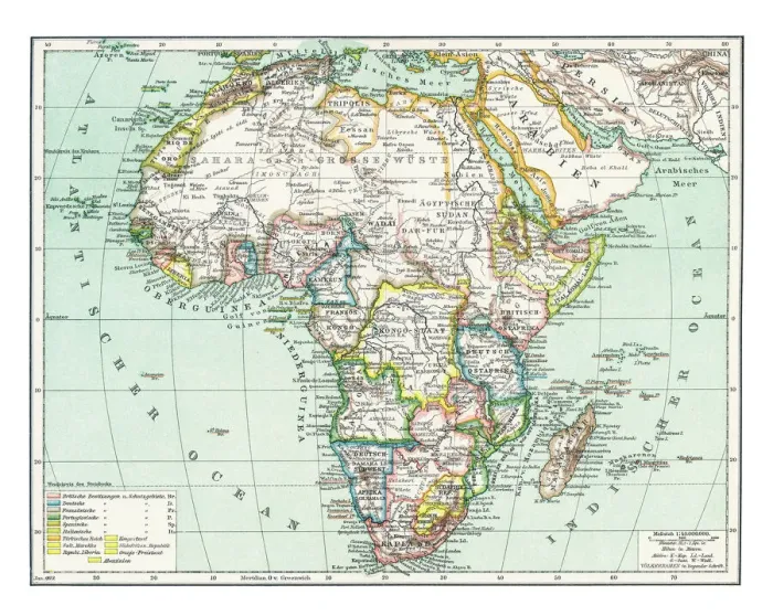 Framed Print : Old map of political map of Africa Framed Print : Old map of political map of Africa