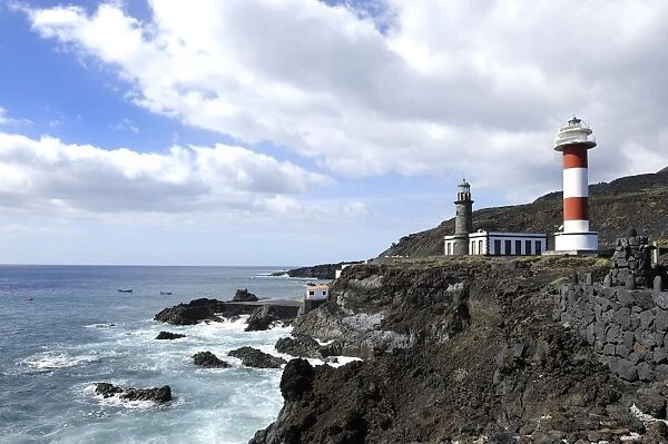 Old and new lighthouse, Faro de Fuencaliente, La Palma, Canary Islands, Spain, Europe, PublicGround