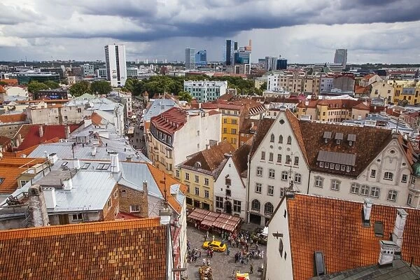 Old and new town of Tallinn, Estonia
