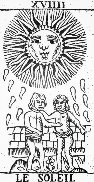 Framed Print : Old Playing Card Showing The Sun