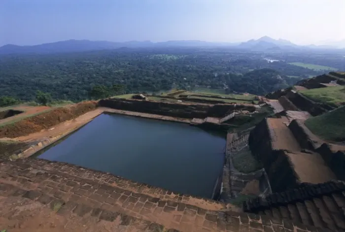 Framed Print : Old pool at summit of ruins Sigiriya fortress Framed Print : Old pool at summit of ruins Sigiriya fortress