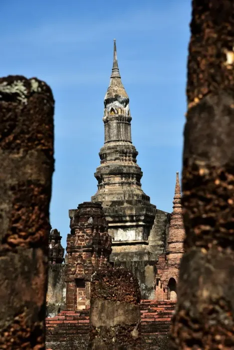 Framed Print : old ruin of wat mahathat Sukhothai Thailand, Asia Framed Print : old ruin of wat mahathat Sukhothai Thailand, Asia