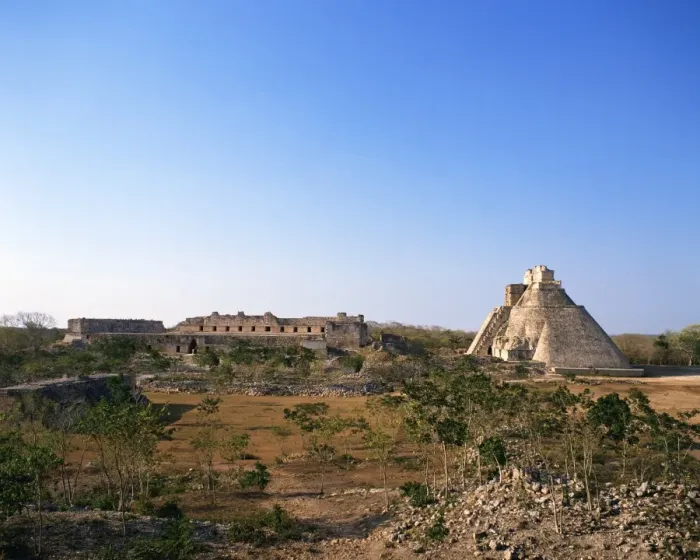 Framed Print : Old ruins in Pre-Hispanic City of Uxmal, Mexico Framed Print : Old ruins in Pre-Hispanic City of Uxmal, Mexico