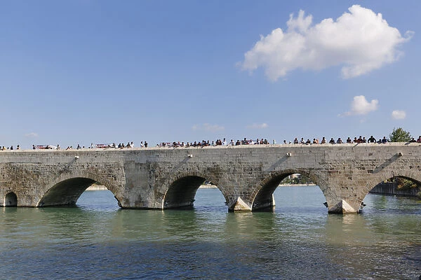 Old stone bridge, Taskopru, Seyhan River, Adana, Cukurova, Mediterranean, Turkey