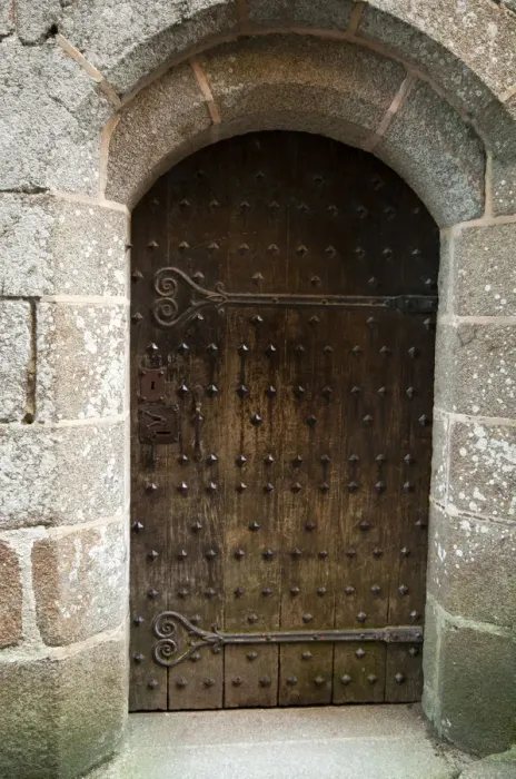 Framed Print : Old style door at Mont Saint-Michel Manche France Framed Print : Old style door at Mont Saint-Michel Manche France
