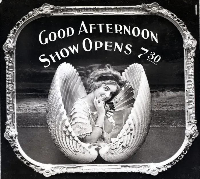 Framed Print : Old Time Movie Announcement Slide