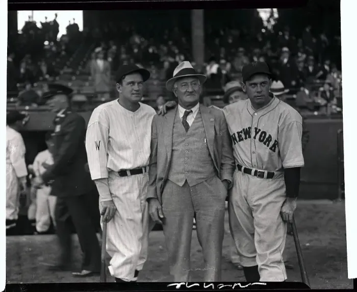 Framed Print : Old Timer Honus Wagner Posing With Notable Players