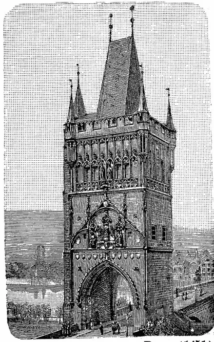 Framed Print : Old Town Gate of Prague c. 1880, Czech Republic, digitally restored reproduction of an original 19th century painting, exact original date not known Framed Print : Old Town Gate of Prague c. 1880, Czech Republic, digitally restored reproduction of an original 19th century painting, exact original date not known