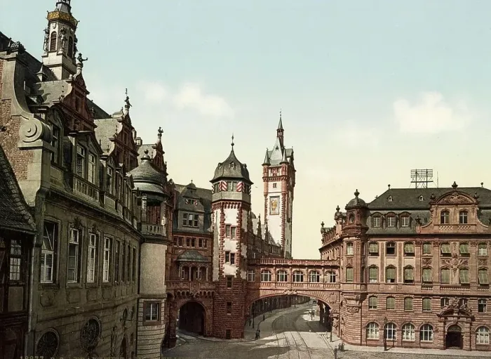 Framed Print : The Old Town Hall of Frankfurt am Main, Hesse, c. 1890, Germany, Historic, digitally restored reproduction from a 19th century original Framed Print : The Old Town Hall of Frankfurt am Main, Hesse, c. 1890, Germany, Historic, digitally restored reproduction from a 19th century original