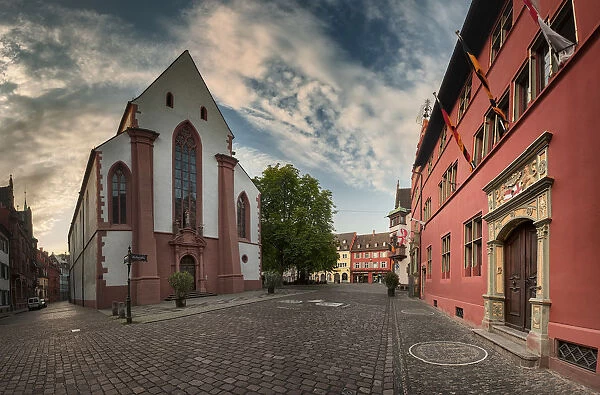Old Town Hall and St. Martin is chruch in Freiburg city, Germany