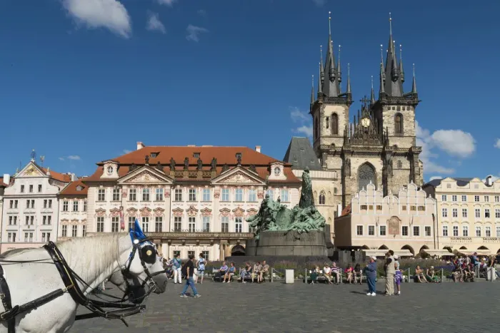 Framed Print : Old Town Square, National Gallery, Tyn Church, Prague, Czech Republic, Europe