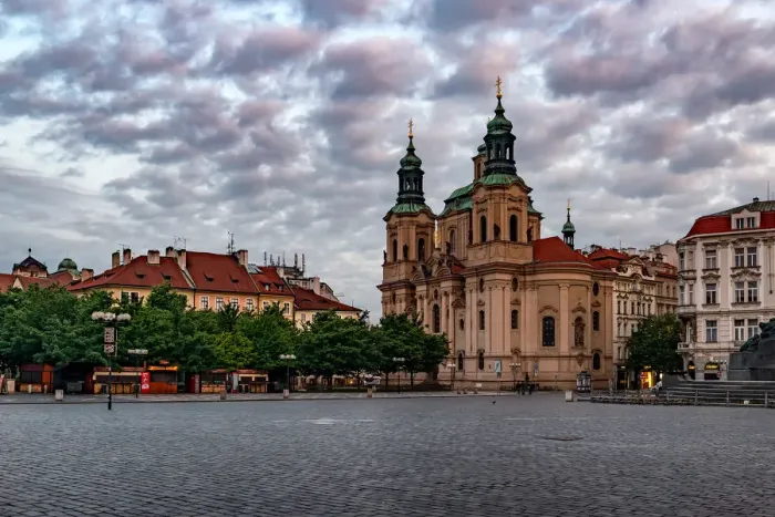 Framed Print : Old Town Square and St. Nicholas church, Prague, Czech Republic